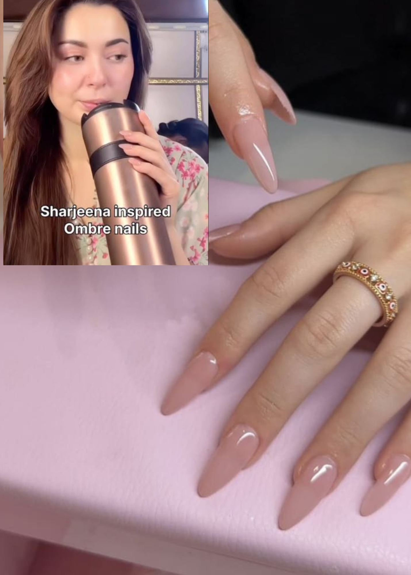 24 Pcs of Sharjeena Inspired X Nude pink Gel Nails