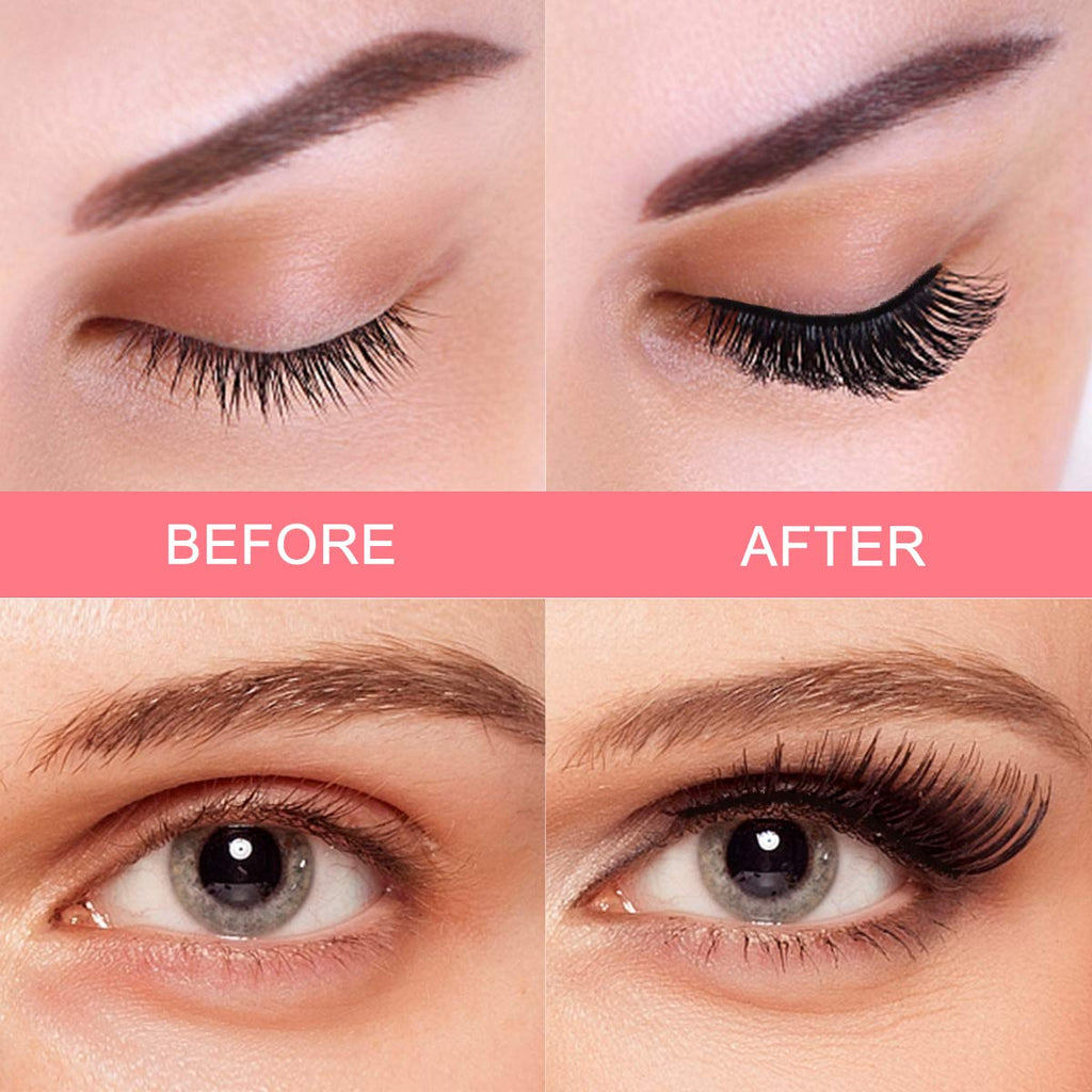 2 Pairs of 3d Natural Magnetic Silk Lashes with Mirror and Applicator