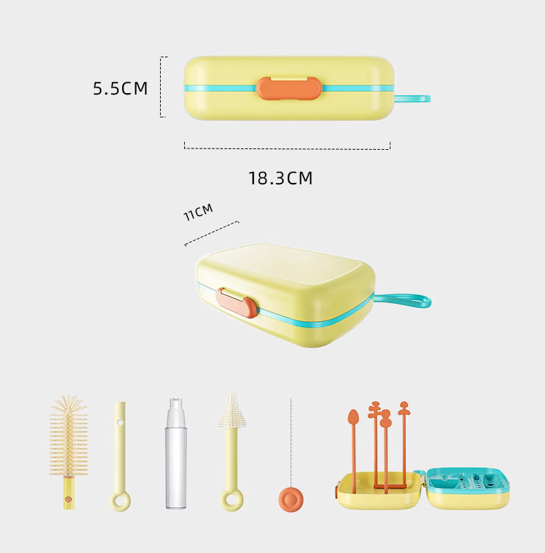 Travel Baby Bottle Cleaning Brush Dryer Drainer Storage Drying Rack
