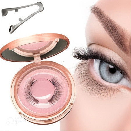 2 Pairs of 3d Natural Magnetic Silk Lashes with Mirror and Applicator