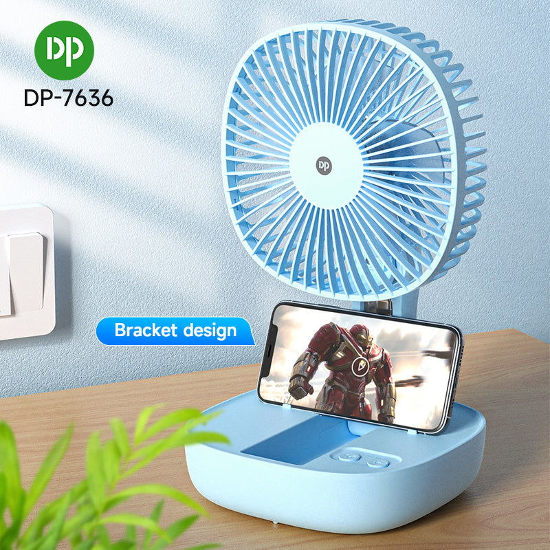 Multifunction Portable Led Folding Mobile Phone Holder Table Fan