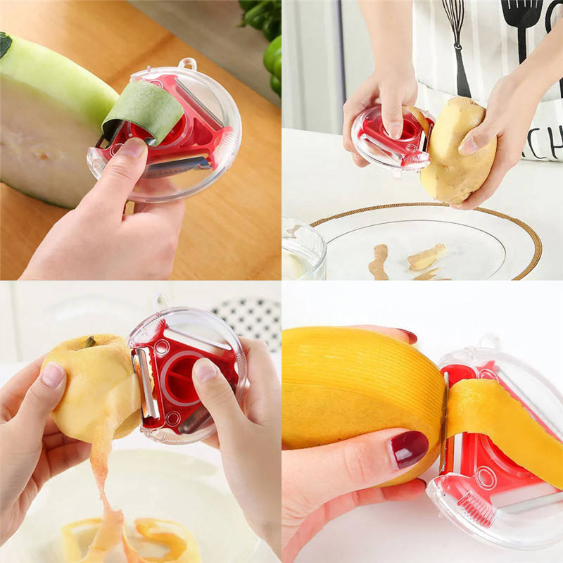 3 IN 1 Functional Magic Trio Fruit Peeler With Stainless Steel Blade