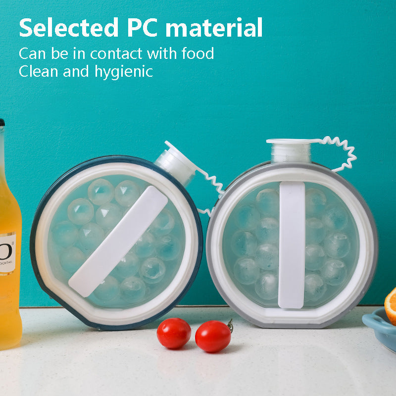 Large Capacity Food Grade Silicone 2-in-1 Ice Ball Grid Mold Storage Box and Ice Sphere Maker