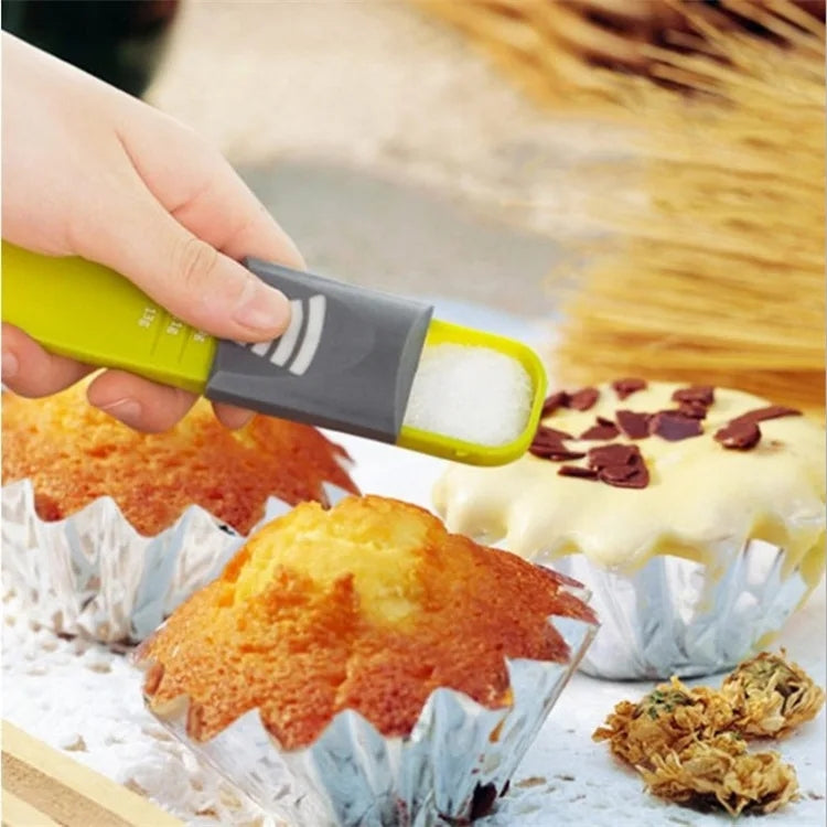 Adjustable Double Head Plastic WPC Salt Coffee Measuring Spoon With Scale