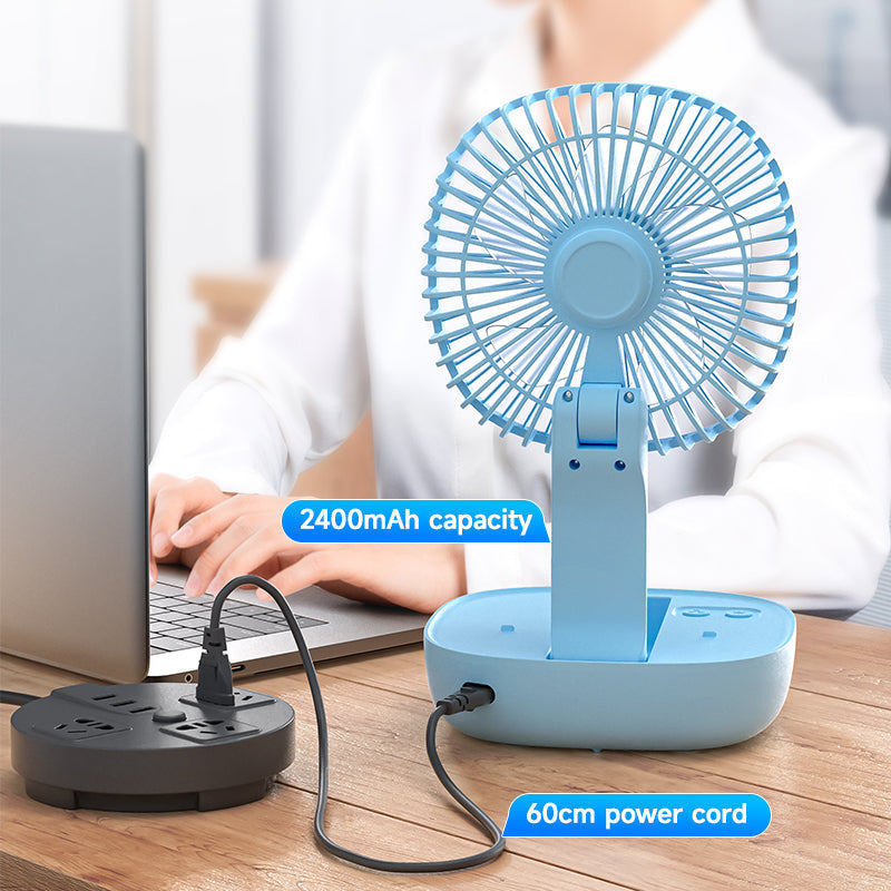 Multifunction Portable Led Folding Mobile Phone Holder Table Fan