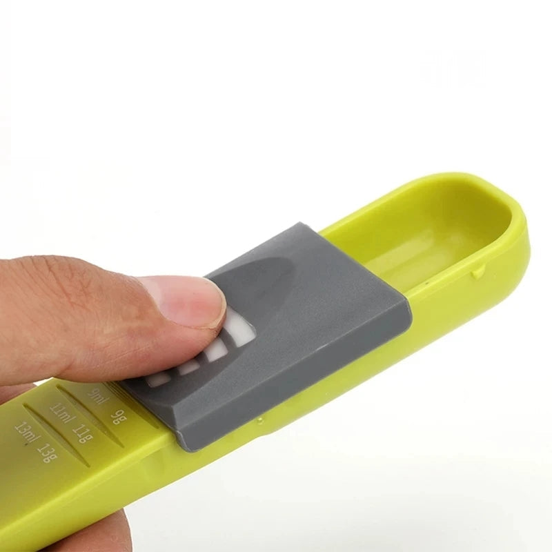 Adjustable Double Head Plastic WPC Salt Coffee Measuring Spoon With Scale