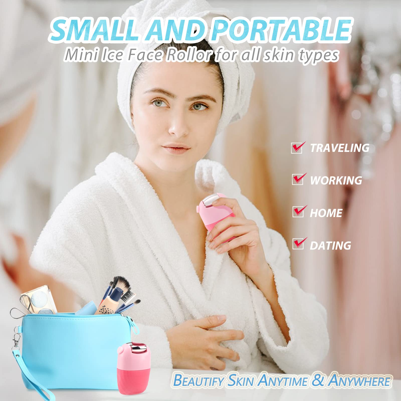 Facial Ice Cube Jade Roller  Jade Stone Ice Roller Glow Cube Ice Roller For Face and Eyes