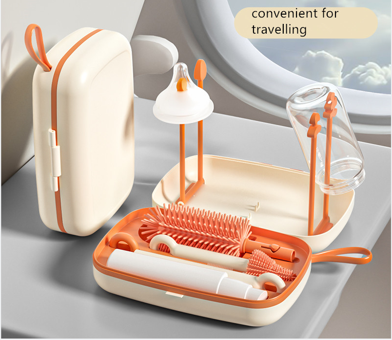 Travel Baby Bottle Cleaning Brush Dryer Drainer Storage Drying Rack